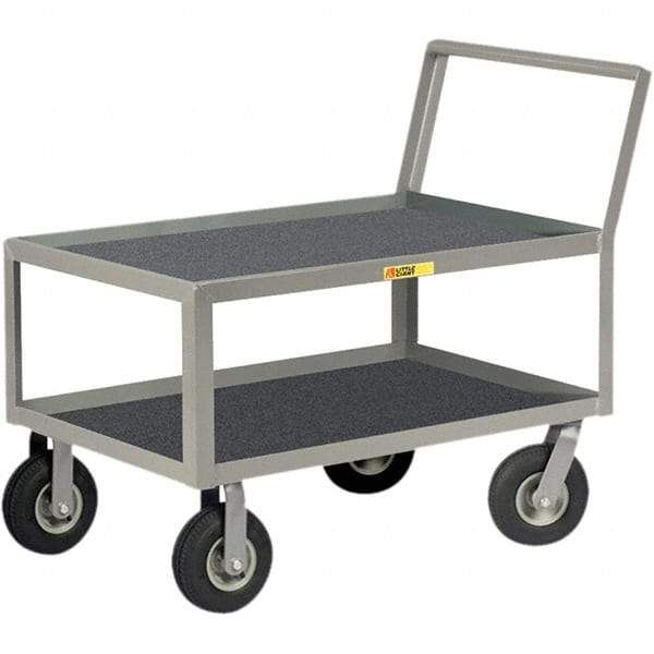 Little Giant - 1,200 Lb Capacity, 24" Wide x 36" Long x 39" High Instrument Cart - 2 Shelf, Steel, Pneumatic Casters - USA Tool & Supply