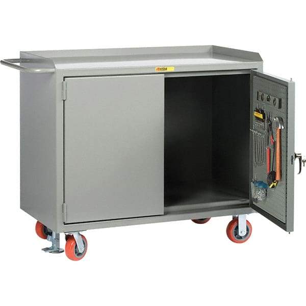Little Giant - 3,600 Lb Capacity Mobile Workbench with Pegboard Panel - 48" Wide x 43-1/2" High - USA Tool & Supply