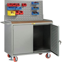Little Giant - 3,600 Lb Capacity Mobile Workbench with Pegboard Panel - 48" Wide x 43-1/2" High - USA Tool & Supply