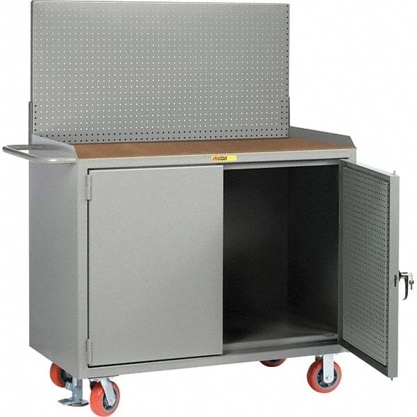 Little Giant - 3,600 Lb Capacity Mobile Workbench with Pegboard Panel - 48" Wide x 43" High - USA Tool & Supply