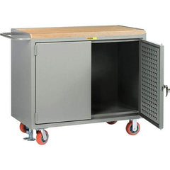 Little Giant - 3,600 Lb Capacity Mobile Workbench with Pegboard Panel - 48" Wide x 43-1/2" High - USA Tool & Supply