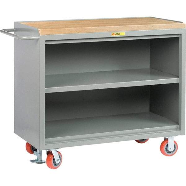 Little Giant - 3,600 Lb Capacity, 1 Drawer Mobile Service Bench - 41" Wide x 24" Deep x 43" High, Steel, Gray - USA Tool & Supply