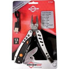 Mayhew - 13 Piece, Multi-Tool Set with 13 Functions - 6" OAL, 4" Closed Length - USA Tool & Supply