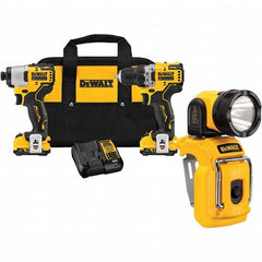 DeWALT - Cordless Tool Combination Kits Voltage: 12 Tools: Brushless Cordless Drill; Impact Driver - USA Tool & Supply