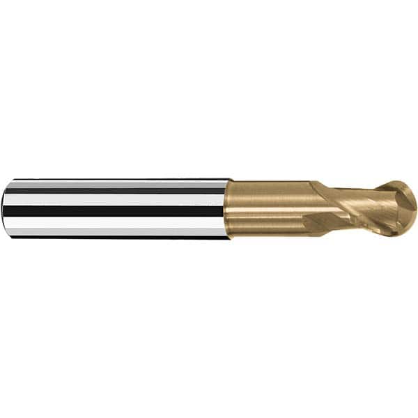 Fraisa - 1/4" Diam, 1/4" LOC, 2 Flute Solid Carbide Ball End Mill - USA Tool & Supply