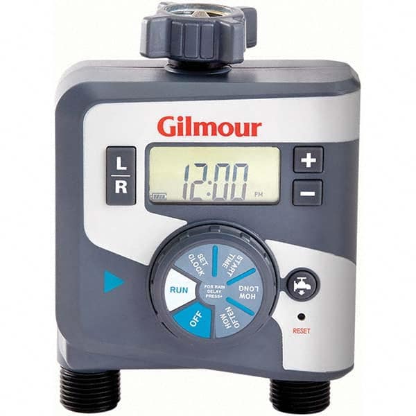 Gilmour - Lawn Sprinkler Timers Type: Auto ON/OFF Dual Outlet Electronic Timer Number of Watering Modes: 1 - USA Tool & Supply