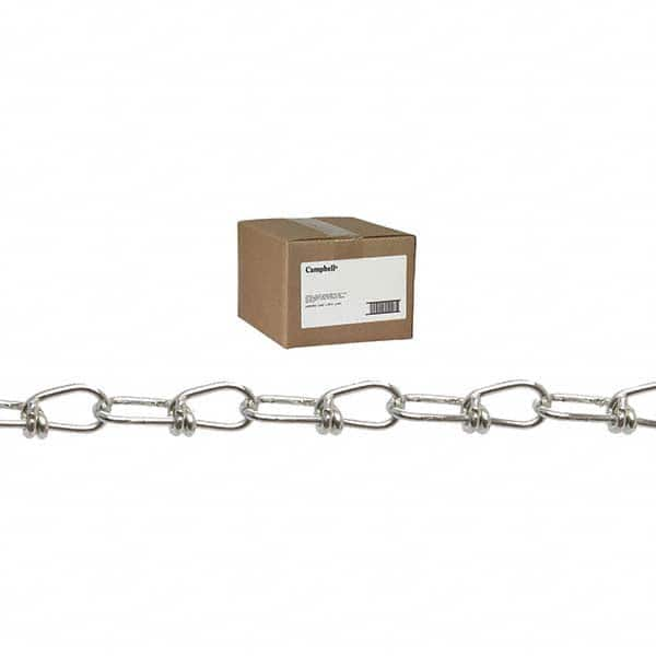 Campbell - Weldless Chain; Type: Double Loop Chain ; Load Capacity (Lb.): 70 ; Trade Size: #4 ; Chain Diameter (Decimal Inch): 0.2000 ; Finish/Coating: Zinc Plated ; PSC Code: 4010 - Exact Industrial Supply