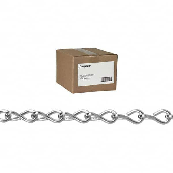 Campbell - Weldless Chain; Type: Single Jack Chain ; Load Capacity (Lb.): 60 ; Trade Size: #8 ; Chain Diameter (Decimal Inch): 0.1600 ; Finish/Coating: Zinc Plated ; PSC Code: 4010 - Exact Industrial Supply