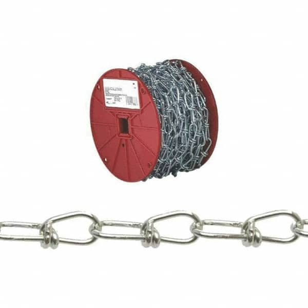 Campbell - Weldless Chain; Type: Double Loop Chain ; Load Capacity (Lb.): 90 ; Trade Size: #3 ; Chain Diameter (Decimal Inch): 0.0800 ; Finish/Coating: Red Polycoat ; PSC Code: 4010 - Exact Industrial Supply