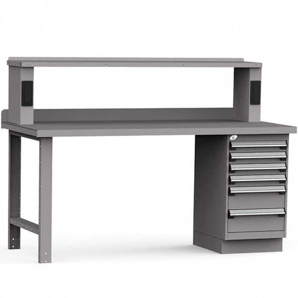 Rousseau Metal - Stationary Work Benches, Tables Type: Work Bench Top Material: Painted Steel - USA Tool & Supply