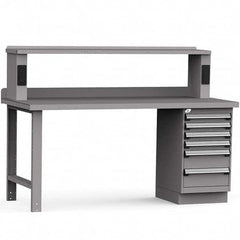 Rousseau Metal - Stationary Work Benches, Tables Type: Work Bench Top Material: Painted Steel - USA Tool & Supply
