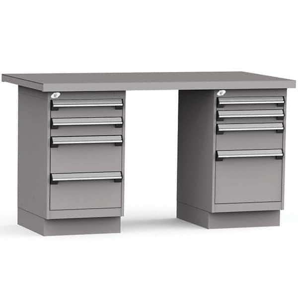 Rousseau Metal - Stationary Work Benches, Tables Type: Work Bench Top Material: Painted Steel - USA Tool & Supply