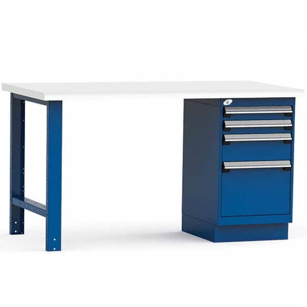 Rousseau Metal - Stationary Work Benches, Tables Type: Work Bench Top Material: Laminated Plastic - USA Tool & Supply