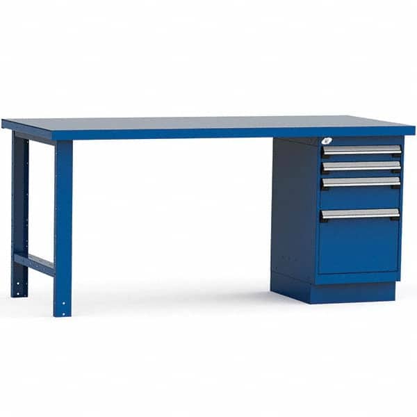 Rousseau Metal - Stationary Work Benches, Tables Type: Work Bench Top Material: Painted Steel - USA Tool & Supply