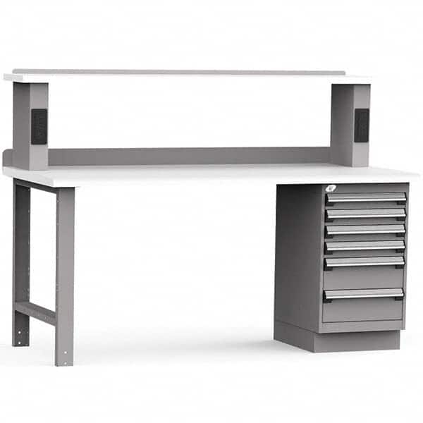 Rousseau Metal - Stationary Work Benches, Tables Type: Work Bench Top Material: Laminated Plastic - USA Tool & Supply