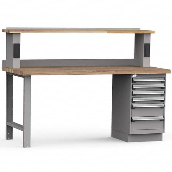Rousseau Metal - Stationary Work Benches, Tables Type: Work Bench Top Material: Laminated Wood - USA Tool & Supply