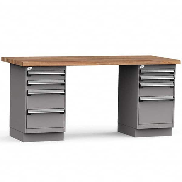 Rousseau Metal - Stationary Work Benches, Tables Type: Work Bench Top Material: Laminated Wood - USA Tool & Supply