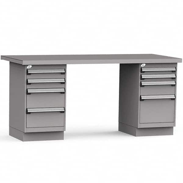 Rousseau Metal - Stationary Work Benches, Tables Type: Work Bench Top Material: Painted Steel - USA Tool & Supply