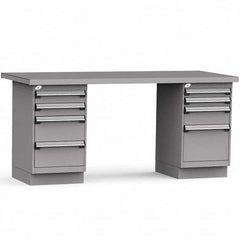 Rousseau Metal - Stationary Work Benches, Tables Type: Work Bench Top Material: Painted Steel - USA Tool & Supply