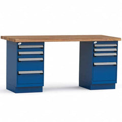 Rousseau Metal - Stationary Work Benches, Tables Type: Work Bench Top Material: Laminated Wood - USA Tool & Supply