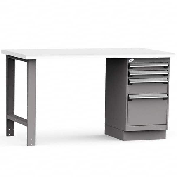 Rousseau Metal - Stationary Work Benches, Tables Type: Work Bench Top Material: Laminated Plastic - USA Tool & Supply