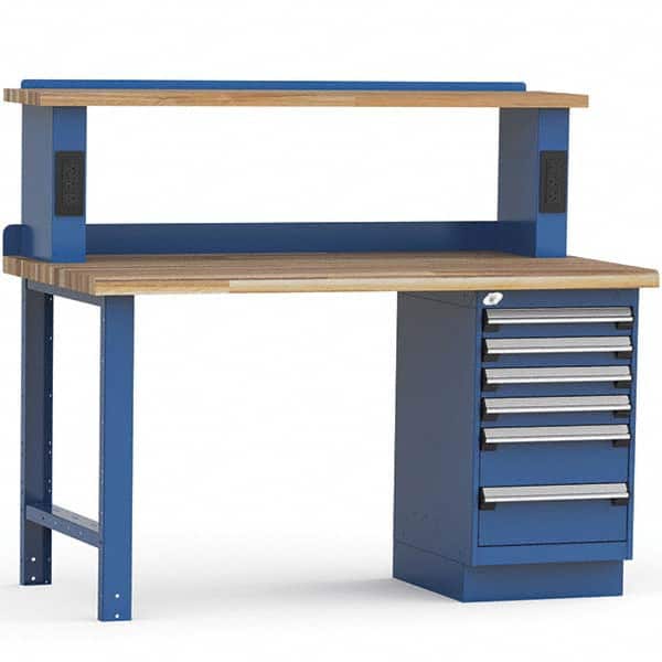 Rousseau Metal - Stationary Work Benches, Tables Type: Work Bench Top Material: Laminated Wood - USA Tool & Supply