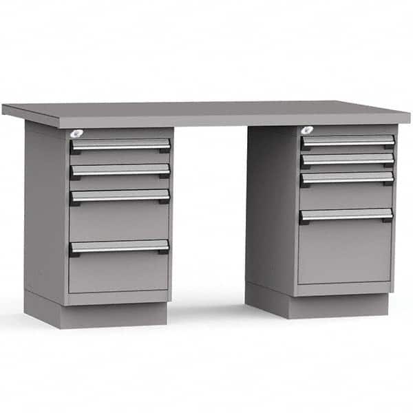 Rousseau Metal - Stationary Work Benches, Tables Type: Work Bench Top Material: Painted Steel - USA Tool & Supply