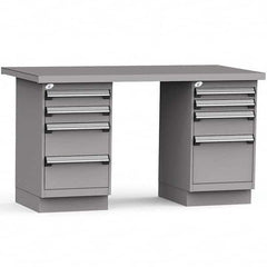 Rousseau Metal - Stationary Work Benches, Tables Type: Work Bench Top Material: Painted Steel - USA Tool & Supply