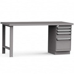 Rousseau Metal - Stationary Work Benches, Tables Type: Work Bench Top Material: Painted Steel - USA Tool & Supply
