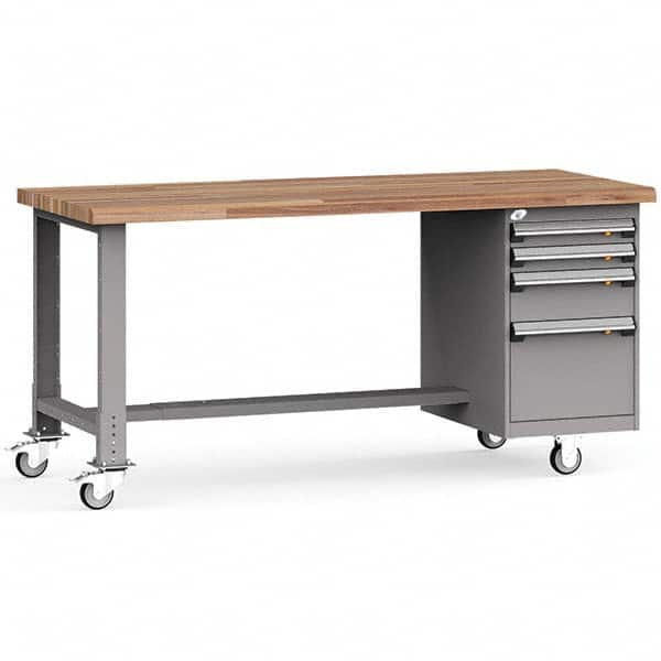 Rousseau Metal - Mobile Work Benches Type: Mobile Workbench Length: 72 (Inch) - USA Tool & Supply
