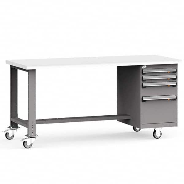 Rousseau Metal - Mobile Work Benches Type: Mobile Workbench Length: 60 (Inch) - USA Tool & Supply