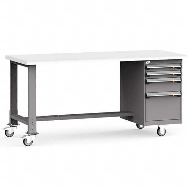 Rousseau Metal - Mobile Work Benches Type: Mobile Workbench Length: 72 (Inch) - USA Tool & Supply