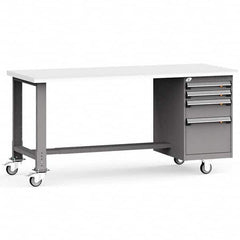 Rousseau Metal - Mobile Work Benches Type: Mobile Workbench Length: 72 (Inch) - USA Tool & Supply