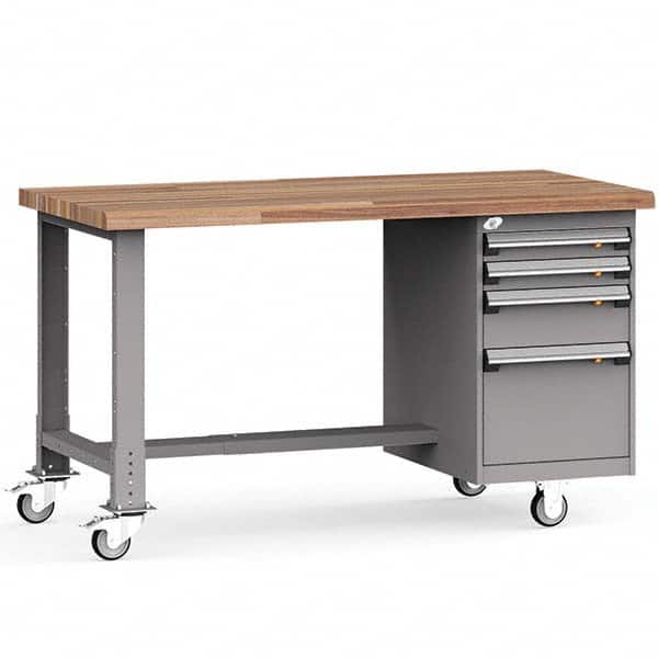 Rousseau Metal - Mobile Work Benches Type: Mobile Workbench Length: 60 (Inch) - USA Tool & Supply