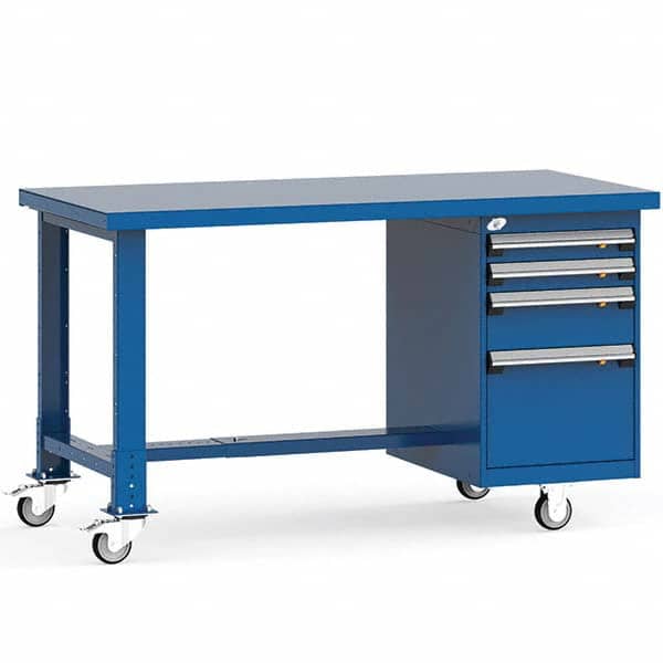 Rousseau Metal - Mobile Work Benches Type: Mobile Workbench Length: 60 (Inch) - USA Tool & Supply