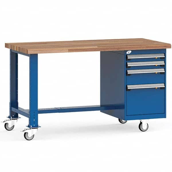Rousseau Metal - Mobile Work Benches Type: Mobile Workbench Length: 60 (Inch) - USA Tool & Supply