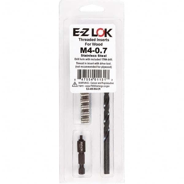 E-Z LOK - Thread Repair Kits Insert Thread Size (mm): M4x0.70 Includes Drill: Yes - USA Tool & Supply