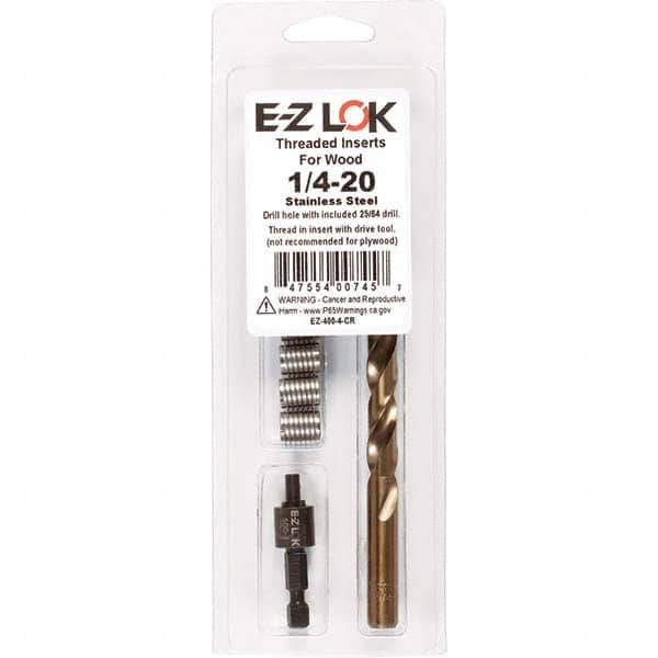 E-Z LOK - Thread Repair Kits Insert Thread Size (Inch): 1/4-20 Includes Drill: Yes - USA Tool & Supply