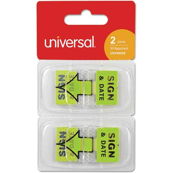 UNIVERSAL - Self-Stick Page Flags Style: Flag Color: Green - USA Tool & Supply