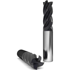 Corner Radius End Mill: 3/8″ Dia, 1-1/2″ LOC, 0.02″ Radius, 4 Flutes, Solid Carbide 3″ OAL, 3/4″ Shank Dia, 38 ° Helix, AlCr Coated, Corner Radius End, Centercutting, Series 1035