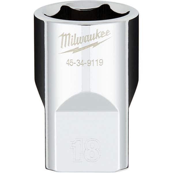 Hand Socket: 1/2″ Drive, 18 mm Socket, 6-Point Chrome-Plated