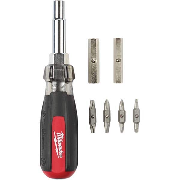 Milwaukee Tool - Bit Screwdrivers Type: Multi-Bit Screwdriver Tip Type: Phillips ; Square; Slotted - USA Tool & Supply