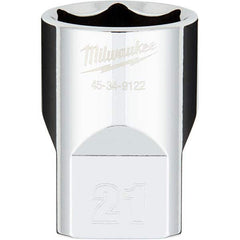 Milwaukee Tool - Hand Sockets Drive Size (Inch): 1/2 Size (mm): 21.0000 - USA Tool & Supply