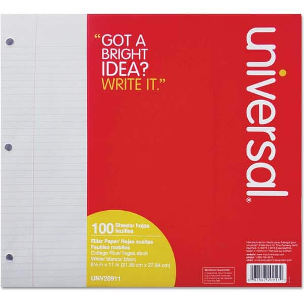 UNIVERSAL - Note Pads, Writing Pads & Notebooks Color: White - USA Tool & Supply