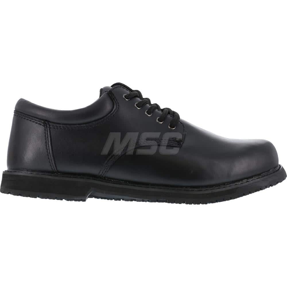 Work Boot: Size 7, 2-3/4″ High, Leather, Plain Toe Black, Wide Width