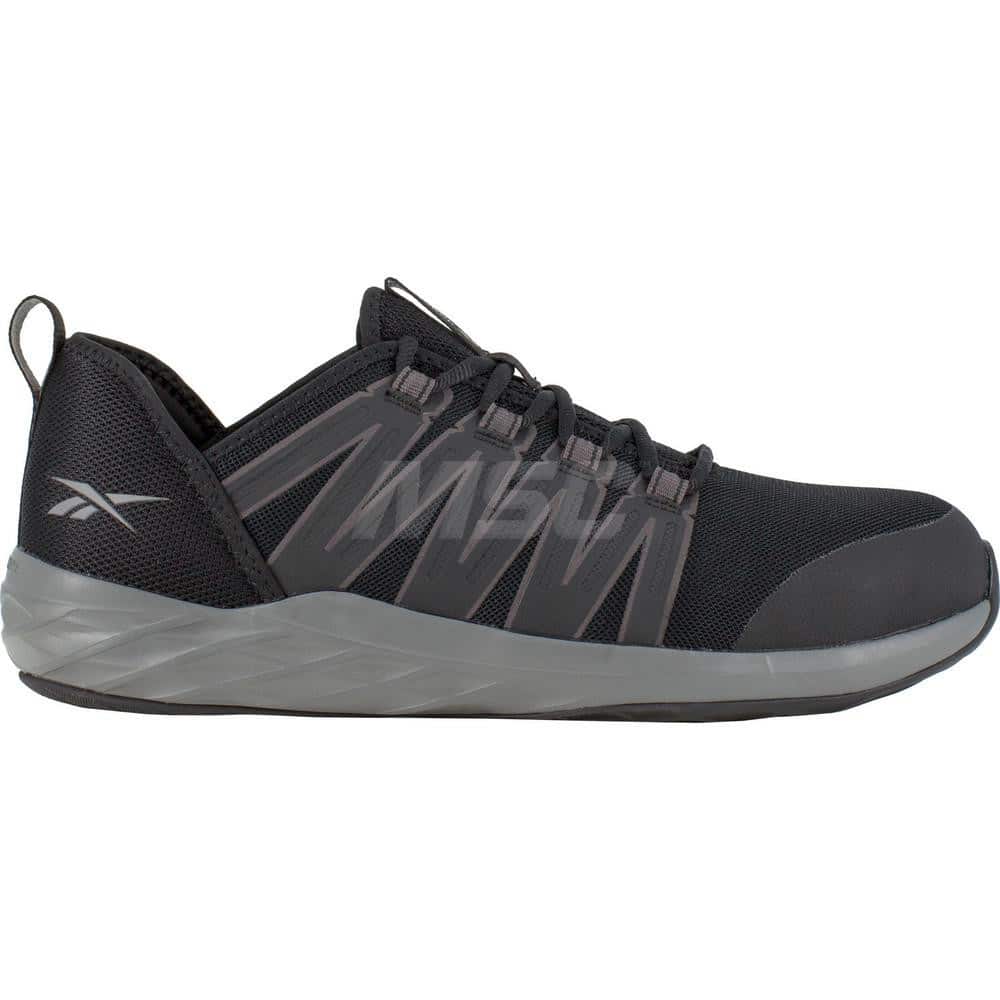 Work Boot: Size 9.5, 2-3/4″ High, Mesh, Steel Toe Black & Dark Gray, Wide Width