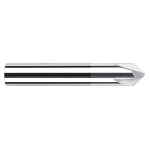 Chamfer Cutters - 0.2500″ (1/4″) Shank Diameter × 45° per side Carbide Flat Chamfer Cutter, 3 Flutes, TiB2 Coated