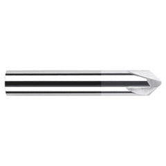 Chamfer Cutters - 0.2500″ (1/4″) Shank Diameter × 45° per side Carbide Flat Chamfer Cutter, 3 Flutes, TiB2 Coated