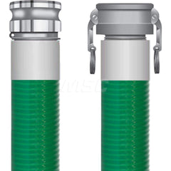 Liquid Suction & Discharge Hose; Inside Diameter (Inch): 1-1/2; Length (Feet): 15; Outside Diameter (Decimal Inch): 1.8400; Material: PVC; Working Pressure (psi): 90.000; Vacuum Rating: 29 In. Hg; Color: Green; Minimum Temperature (F): -23.000; Maximum Te