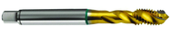 1/4-20 2B 3-Flute Cobalt Green Ring Semi-Bottoming 40 degree Spiral Flute Tap-TiN - USA Tool & Supply